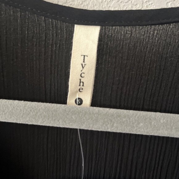 Tyche Black Balloon Sleeve V Neck Womens Blouse Sz S NWT whimseygoth - Picture 5 of 10